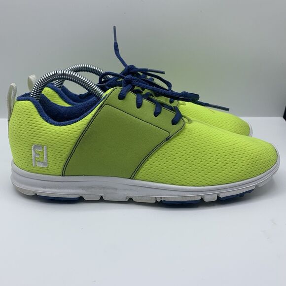 FootJoy EnJoy Women's Golf Shoes Soft Spike Off Neon Yellow 95709 Size 8.5 M - Picture 3 of 8